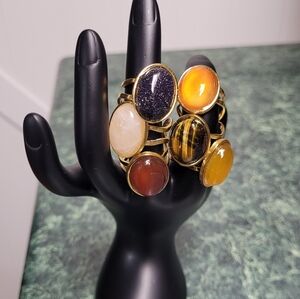 Gold Multi-Stone Women's Ring Set